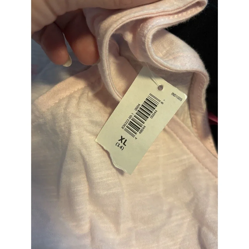 New Old Navy Girls Pink 3D Rose Ruffle Tunic 100% Cotton size XL 14